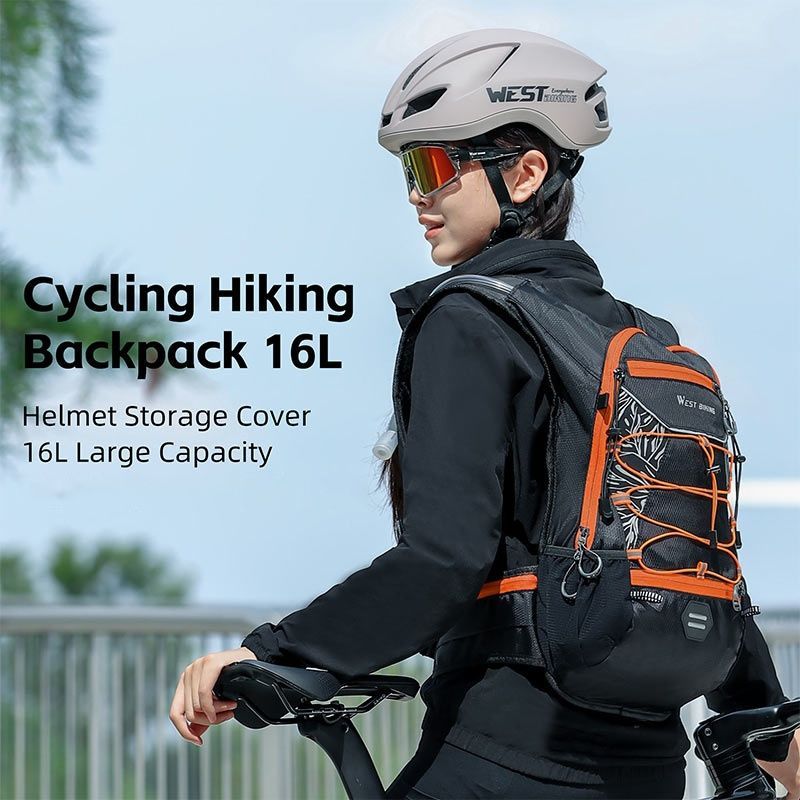 Cycling Backpack Biking Backpack West Biking High-Quality Backpack Organized - Orange - Size L