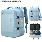 Expansion Backpack Travel Backpack Expandable Storage Multiple Compartments - Black - Size L
