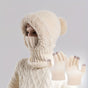 Women'S Winter Accessories Knit Hat Scarf Touch-Screen Gloves Winter Set Trendy - Beige - Size L