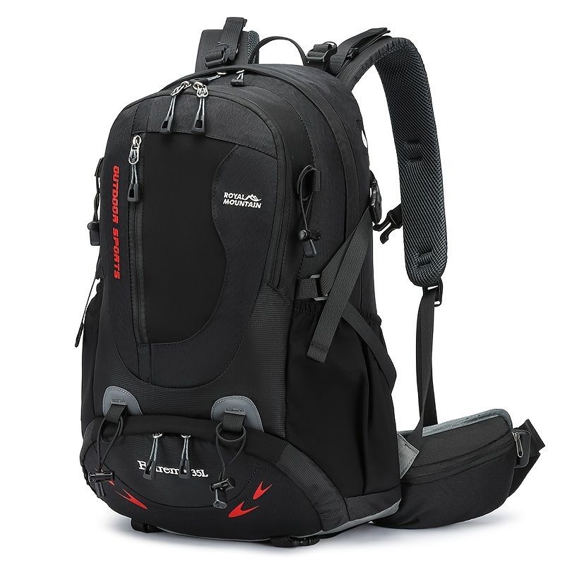 Hiking Backpack 35L Backpack Travel Backpack Outdoor Backpack Royal Mountain - Black - Size M