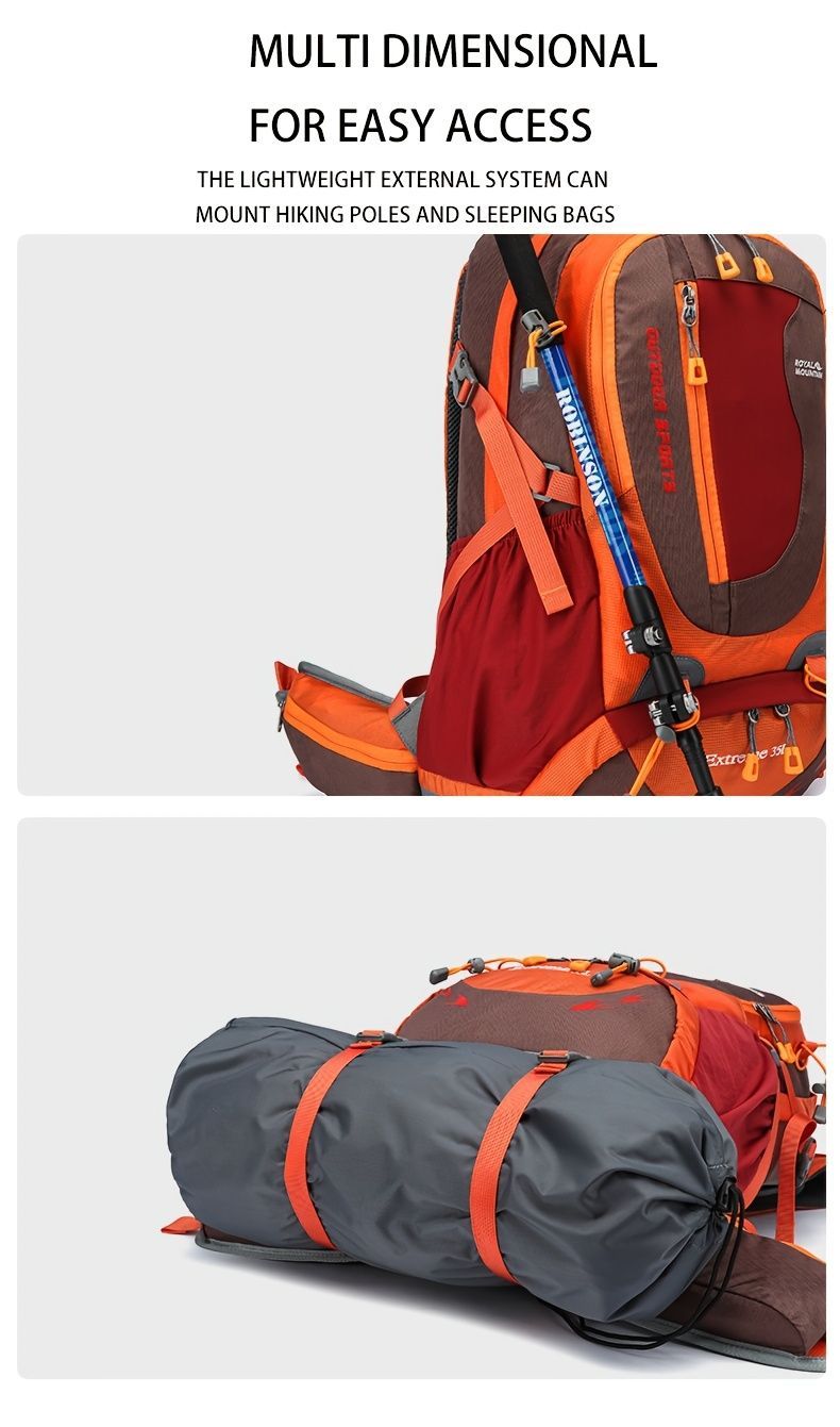 Hiking Backpack 35L Backpack Travel Backpack Outdoor Backpack Royal Mountain - Black - Size M