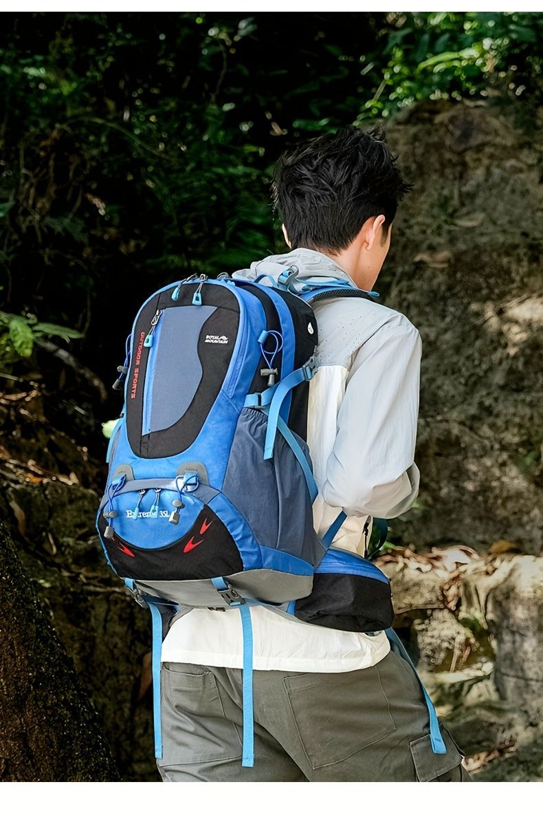 Hiking Backpack 35L Backpack Travel Backpack Outdoor Backpack Royal Mountain - Black - Size M