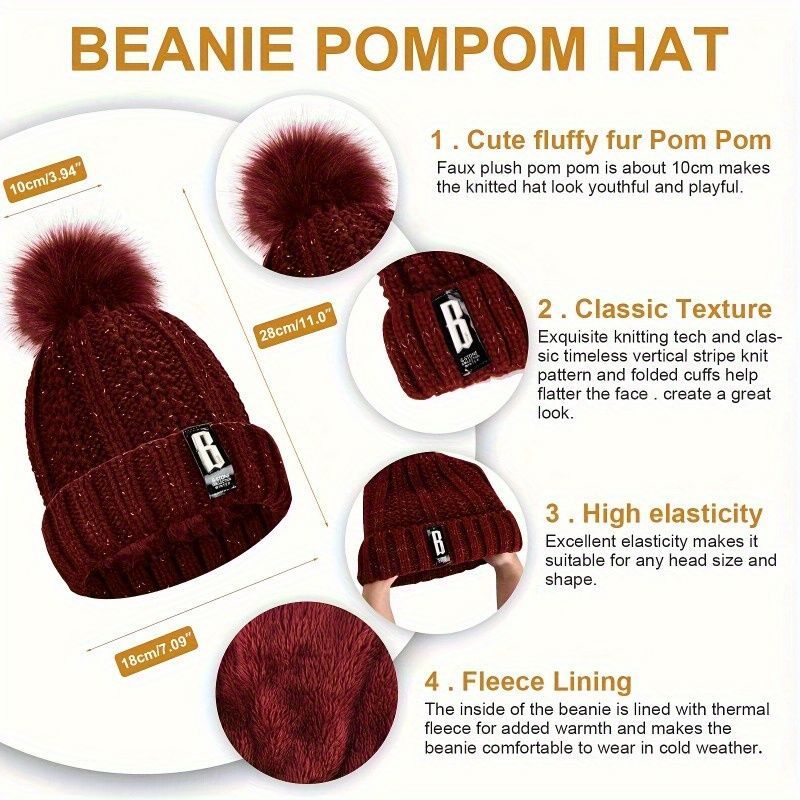 Women'S Winter Accessories 5-Piece Set Winter Beanie Earmuffs Touch-Screen - Gray - Size L