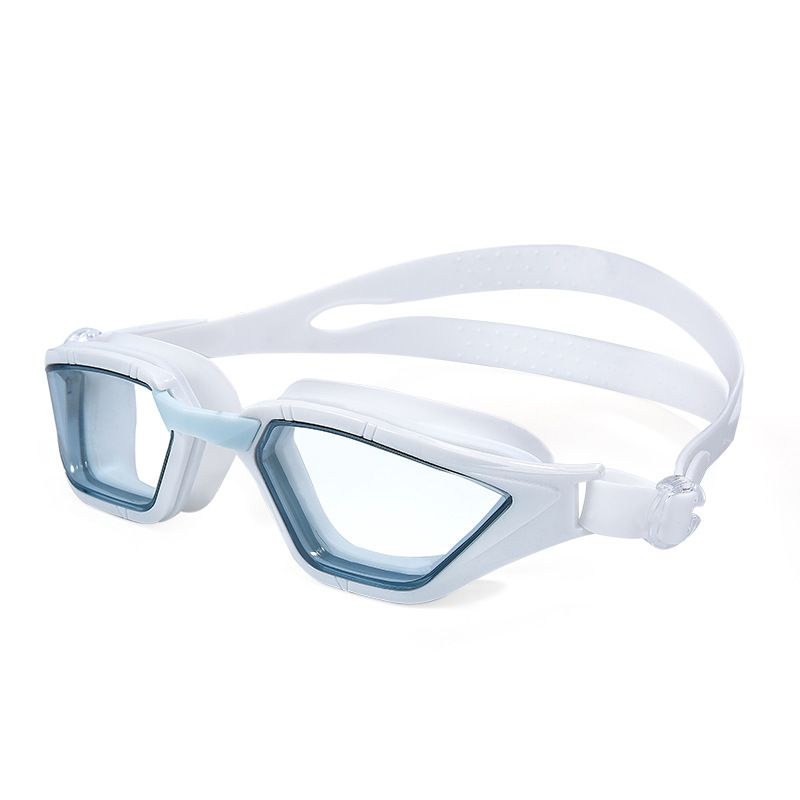 Adult swimming goggles with nano anti fog and waterproof high-definition goggles,white