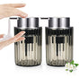 2 Pack Foaming Soap Dispenser- Clear Foam Hand Soap Dispenser with Pump for Bathroom, Modern Refillable Foaming Soap Bottle, Clear Grey