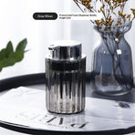 2 Pack Foaming Soap Dispenser- Clear Foam Hand Soap Dispenser with Pump for Bathroom, Modern Refillable Foaming Soap Bottle, Clear Grey