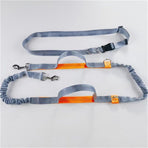 Tuff Mutt Hands Free Dog Leash for Walking Running Hiking, Waist Leash with Bungee, Adjustable Belt, Reflective Double Handle Design for Large Medium Dogs