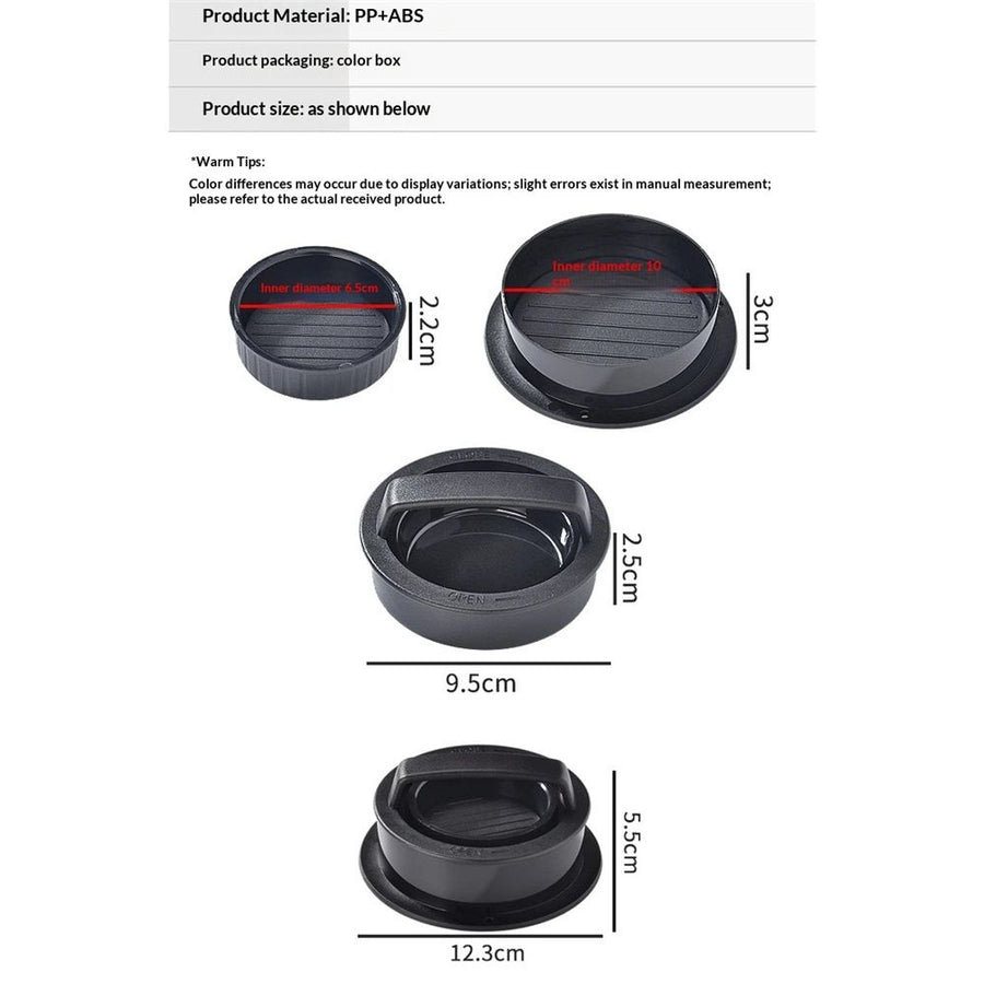 2 pack Hamburger Press Patty Maker for BBQ Grill 3-in-1 Non Stick Stuffed Burger Mold, Kitchen Tool, Beef Patties and Sliders