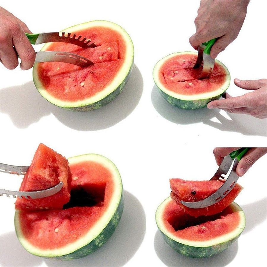 2 pack Watermelon Slicer – Premium Watermelon Cutter Kitchen Tools – Ultra-Sharp Stainless Steel Blade – Ergonomic and User-Friendly Handle – Safe, Durable Design