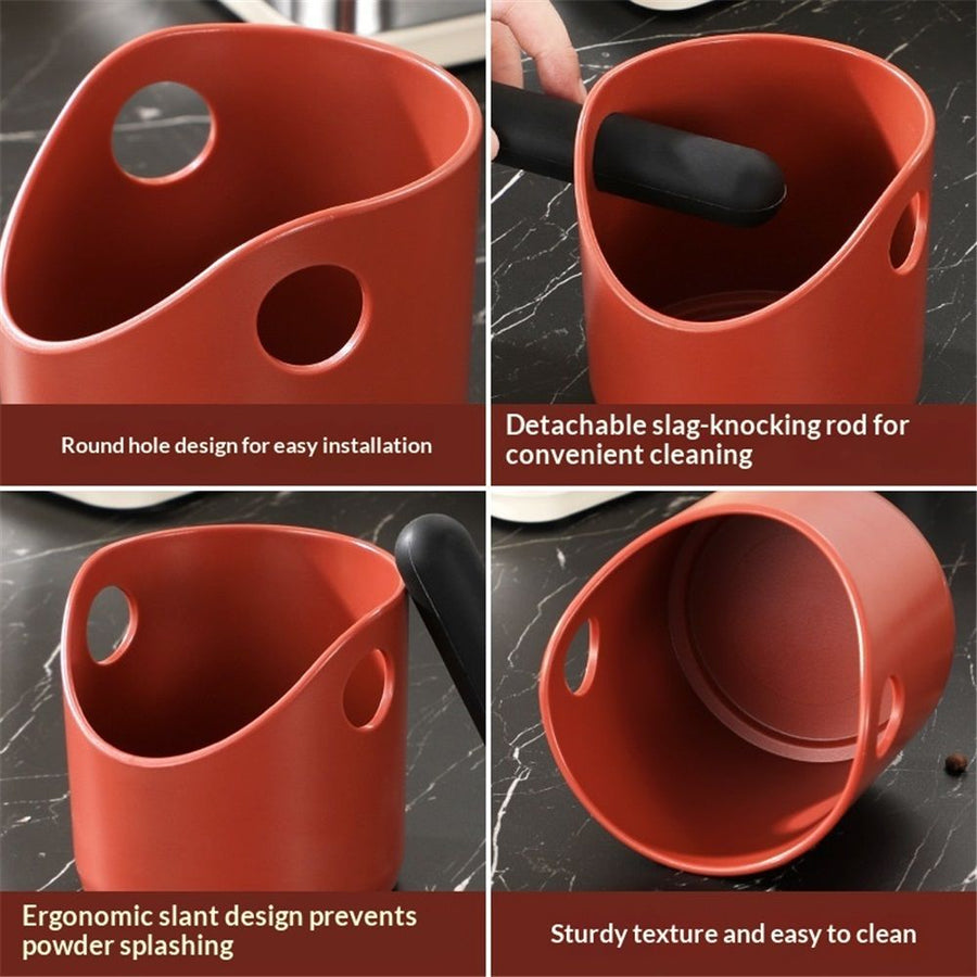 Mini Coffee Knock Box - Espresso Accessories for Coffee Grounds Container - Multifunctional, Suitable for Home & Bar.(Red)
