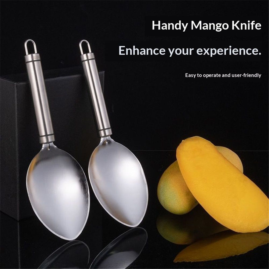 2 pack Mango Slicer, Silver Mango Cutter Tool, Stainless Steel Microblades Watermelon Cutter Slicers Tool, Mangos Cutters Divider Corer, Non-slip Handle Mangos Splitter Fruit Slicer Kitchen Gadgets