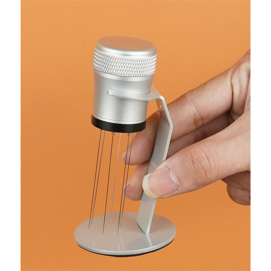 Espresso Distribution Tool with Stand for Barista, Adjustable Range Coffee Needle Stirrer, with 6 Extra Needles