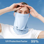 2 pack Sun & Dust Protection Cooling Face Cover Neck Gaiter, Mask Bandana Scarf Breathable Men Women Outdoor（blue）