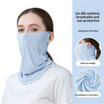 2 pack Sun & Dust Protection Cooling Face Cover Neck Gaiter, Mask Bandana Scarf Breathable Men Women Outdoor（blue）