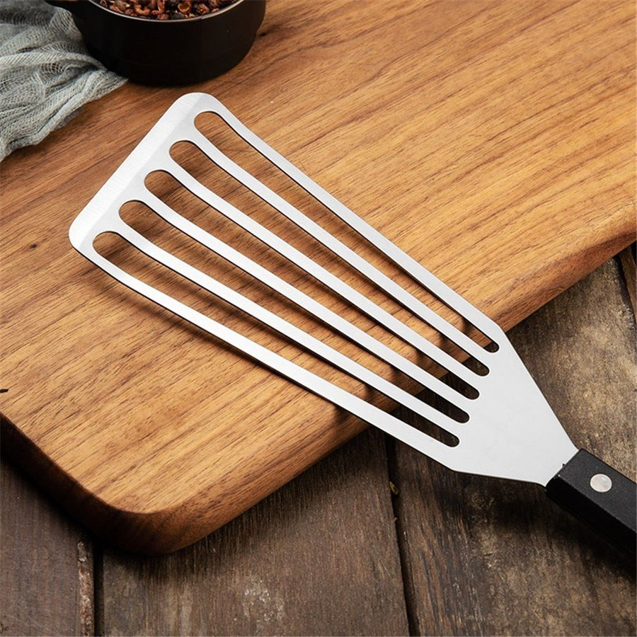 Stainless Steel Fish Spatula - Ideal Length Slotted Turner with High Heat Resistant ABS Handle - Heavy Duty Thick  Flipper Cooking & Grilling（Large ABS handle）