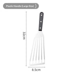 Stainless Steel Fish Spatula - Ideal Length Slotted Turner with High Heat Resistant ABS Handle - Heavy Duty Thick  Flipper Cooking & Grilling（Large ABS handle）