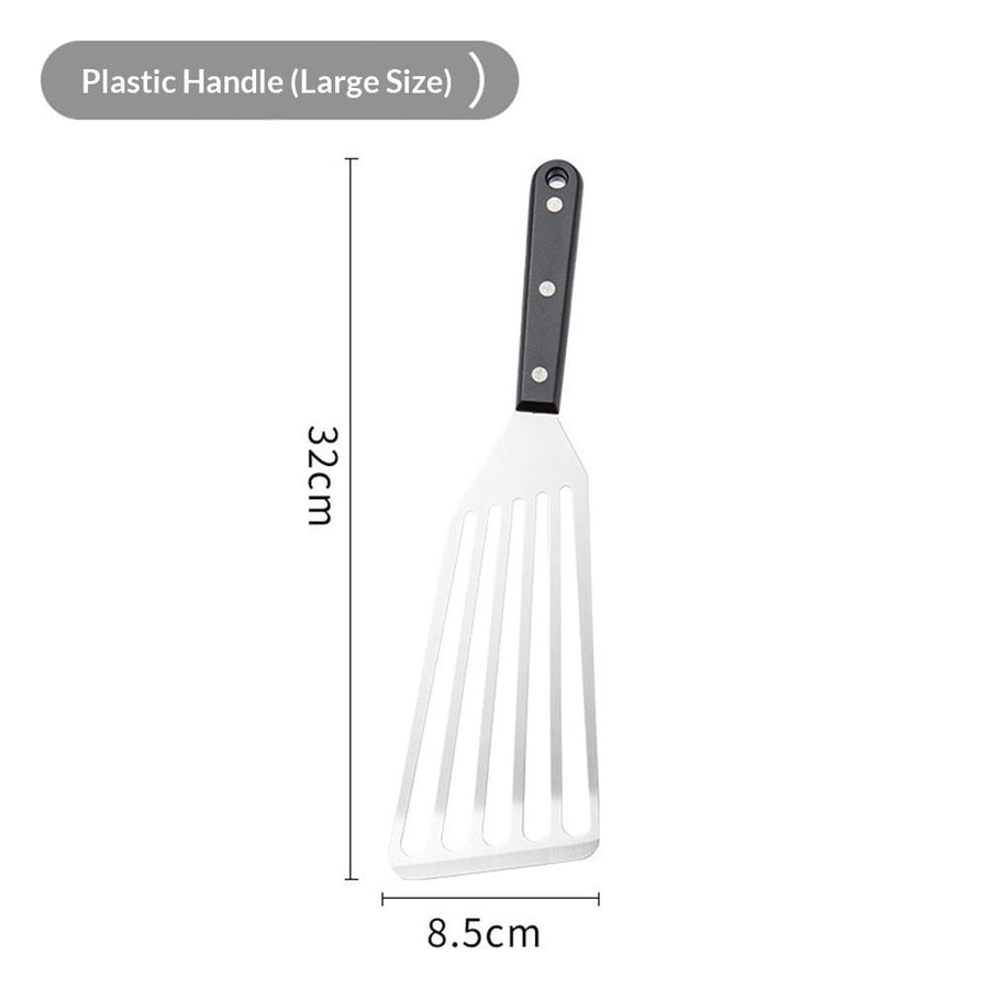 Stainless Steel Fish Spatula - Ideal Length Slotted Turner with High Heat Resistant ABS Handle - Heavy Duty Thick  Flipper Cooking & Grilling（Large ABS handle）