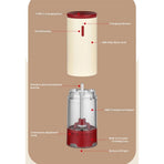 Pepper grinder set, stainless steel salt and pepper grinder, with adjustable grinder design spice shaker (red)