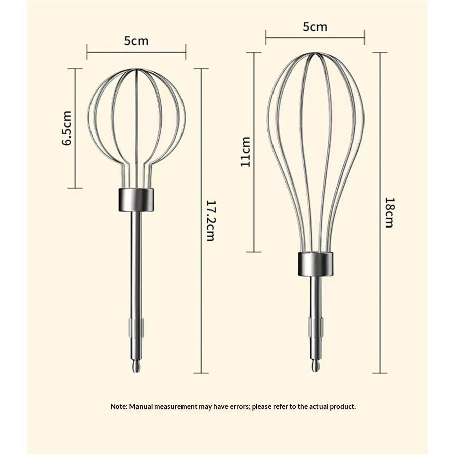 Cordless Hand Mixer, One Touch Off Handheld Electric Whisk with 3 Speed Modes, Hand Held Egg Beater with 2 Detachable Stir Whisks (White）
