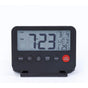 Digital Travel Alarm Clock - LCD Display, Backlit desktop alarm clock, student folding mirror electronic clock, temperature display, snooze, portable clock（black）