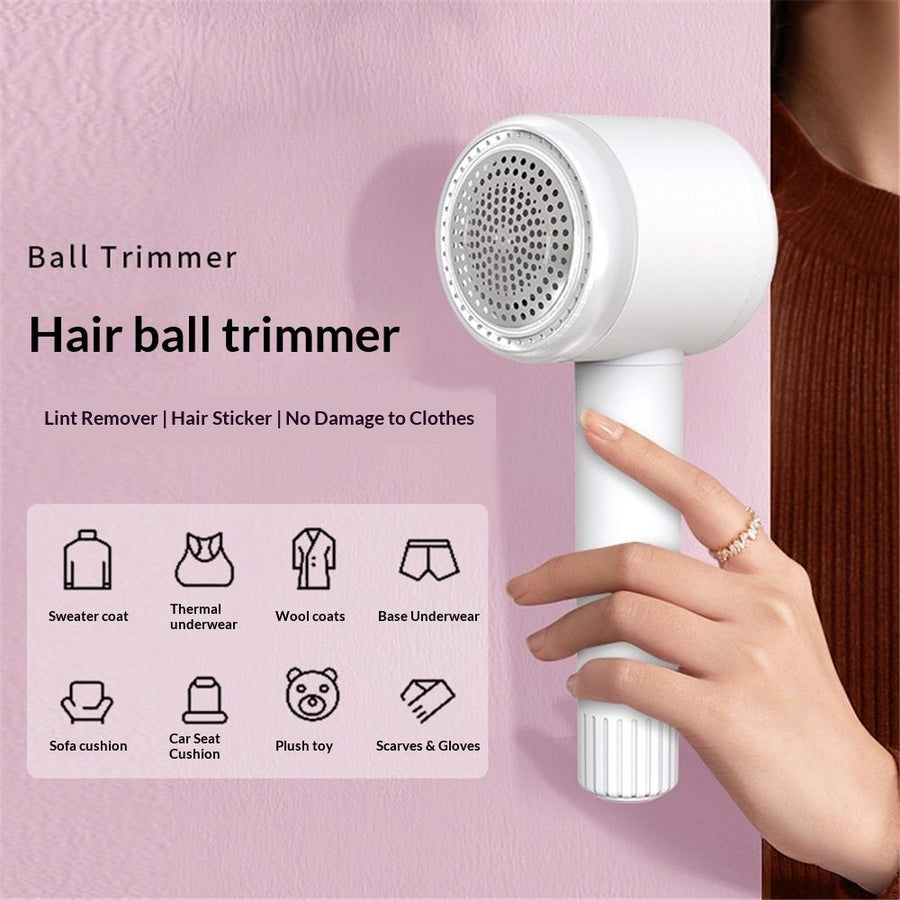 2-in-1 hair ball trimmer USB dual charging handheld sweater shaver multifunctional portable hair remover（white）