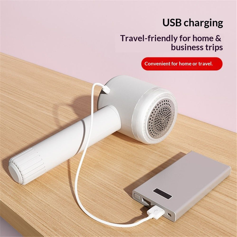 2-in-1 hair ball trimmer USB dual charging handheld sweater shaver multifunctional portable hair remover（white）