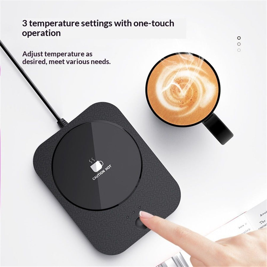 Smart Coffee Warmer, Auto Gravity-Induction Mug Warmer for Office Desk Use, Wax Cup Warmer Heating Plate (Black)