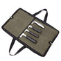 Knife Roll,Heavy Duty Knife Bag,Waxed Canvas knife Case with 4 Slots for Knives & Kitchen Tools,Chef Knife Bag with Handle.Portable Knife Roll Bag for  Home Traveling Camping.olive drab
