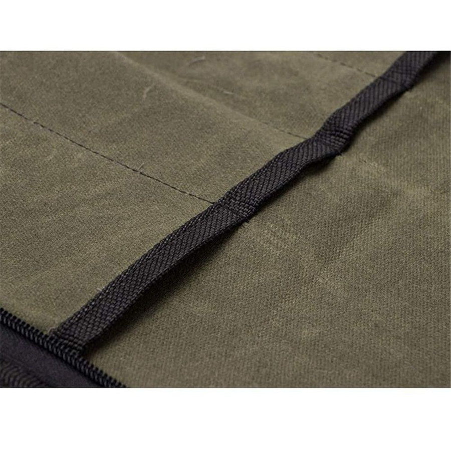 Knife Roll,Heavy Duty Knife Bag,Waxed Canvas knife Case with 4 Slots for Knives & Kitchen Tools,Chef Knife Bag with Handle.Portable Knife Roll Bag for  Home Traveling Camping.olive drab