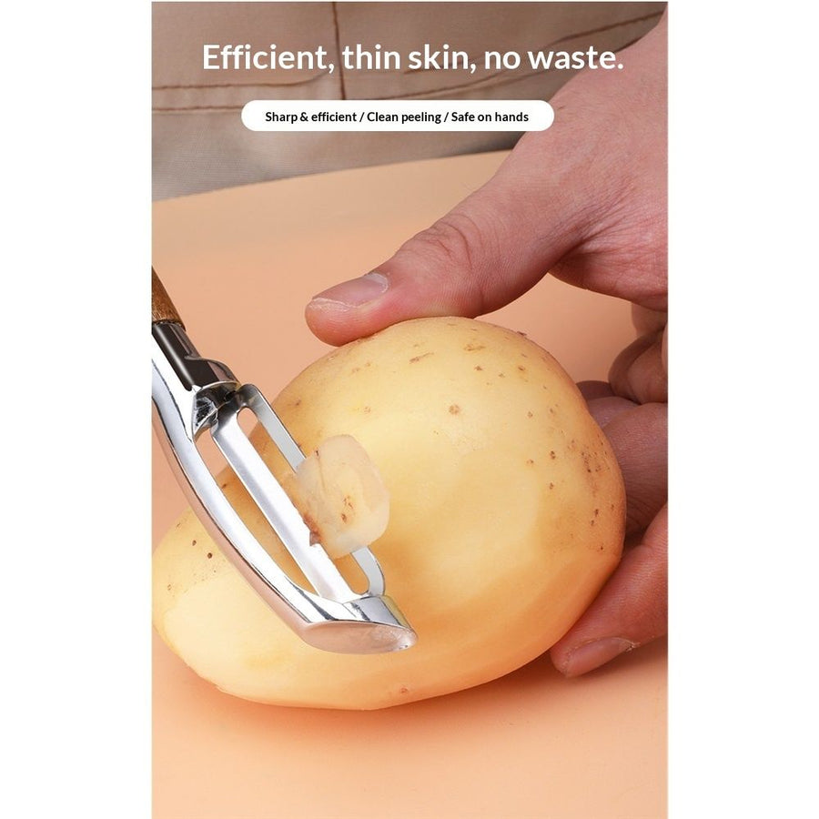 Vegetable Peeler Scraper & Core Extractor - Potato/Carrot/Apple Peeler - Wooden Handle,Stainless Steel Acacia wood handle Flat mouth peeling knife