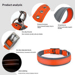 Pet  Dog Collar, Reflective, Adjustable Heavy Duty Dog Collar, Soft Padded and Comfortable, for Small Medium and Large Dogs (Orange, M)