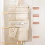 Hanging Packing Cube, Foldable Travel Organizer, Waterproof, Machine Washable, Fits Carry-on, Expandable Packing Cube for Suitcase or Backpack (Beige 6 grids)