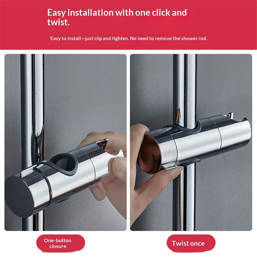 2 pack Adjustable Shower Head Holder for Slide Bar Slider Clamp Bathroom Replacement,Universal 18-25MM O.D. Rail Head Bracket Holder
