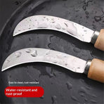2 pack Banana Knife with Straight Steel Blade , Cutter Mini Sickle Knife for Kitchen Home Restaurant Use