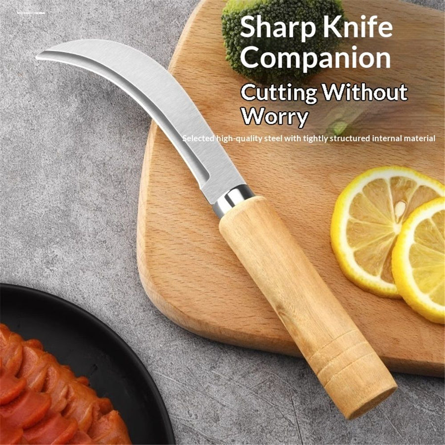 2 pack Banana Knife with Straight Steel Blade , Cutter Mini Sickle Knife for Kitchen Home Restaurant Use