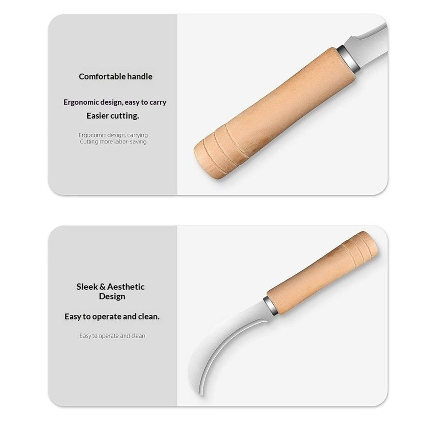 2 pack Banana Knife with Straight Steel Blade , Cutter Mini Sickle Knife for Kitchen Home Restaurant Use