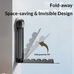 Foldaway Clothes Wall Mounted Drying Rack with Suction Cup,aluminum alloy, Foldable, Retractable, Portable for Laundry (Grey）