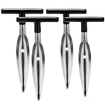 4 qty - Coconut Opener Tool for Fresh GREEN Young Fruit Black Handle Easy Grip,Safe and Convenient Coco Drill Punch Tool