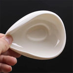 2 pack Coffee Beans Dosing Cup Coffee Dosing Tray Ceramic Dose Vessel Loose Leaf Tea Vessel Single Dose Measuring Tray, white