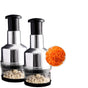 Stainless Steel Garlic Press Easy Clean Disassemble Push-Type Garlic Press Cut Garlic Carrots Meat Multifunctional Tool 2PCS