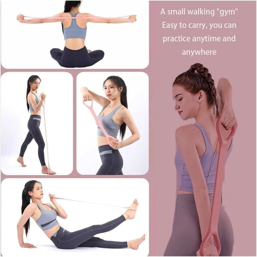 8-Figure Stretch Strap - Elastic Stretch Band for Open Back Practice & Shoulder Flexibility Workout