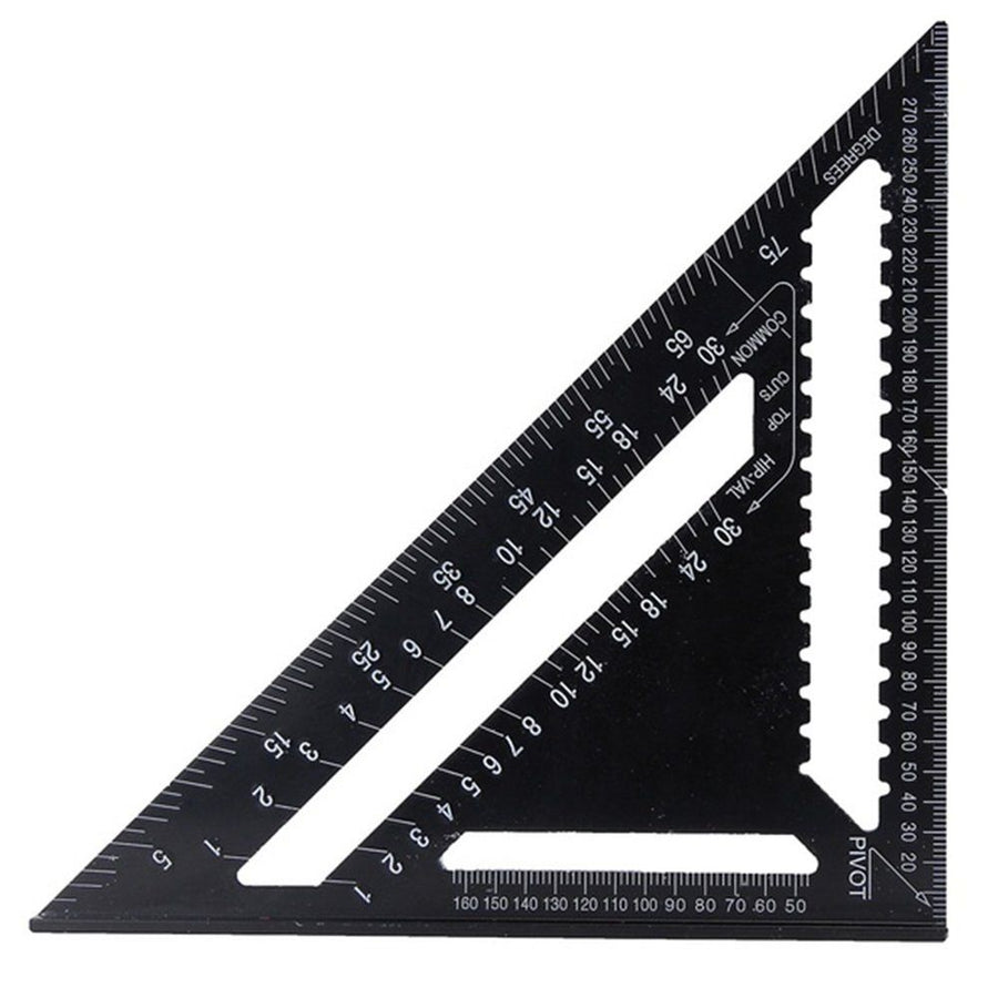 Triangle 12 Inch Aluminum Black Oxide Finish Woodworking Measuring Layout Tool