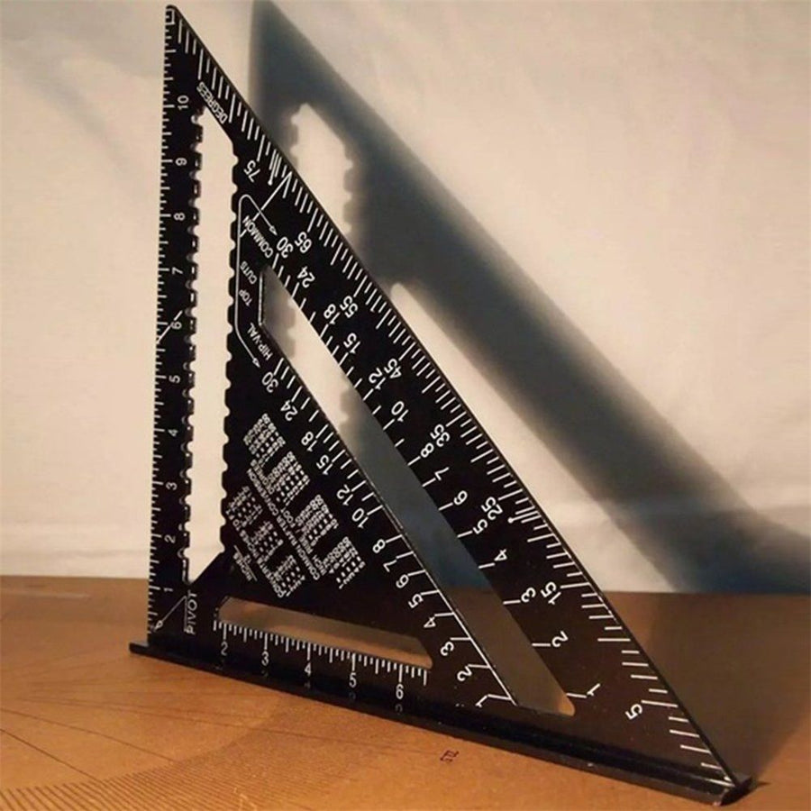 Triangle 12 Inch Aluminum Black Oxide Finish Woodworking Measuring Layout Tool