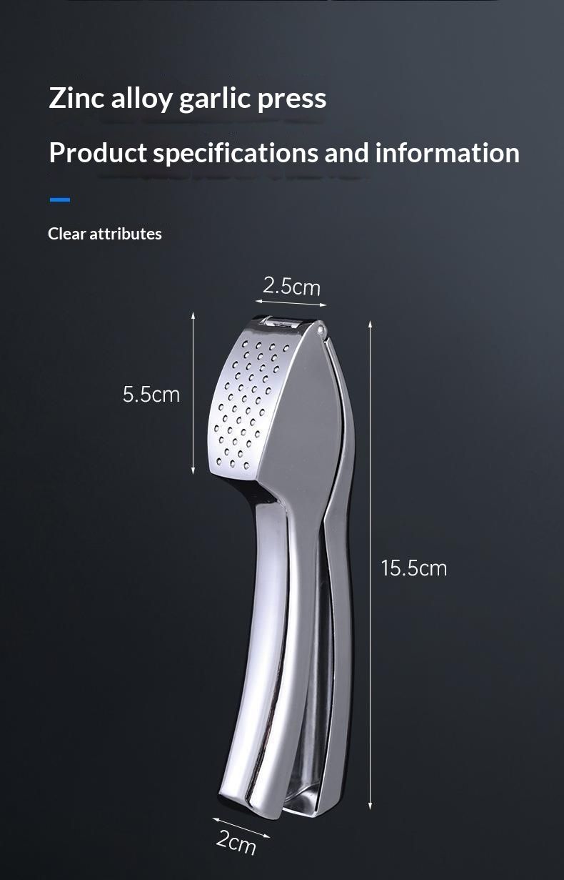 No Peeling Required Garlic Press Stainless Steel with Detachable Handle for Fine Mincing-Premium Garlic Mincer Tool, Rust-Proof, Easy to Clean