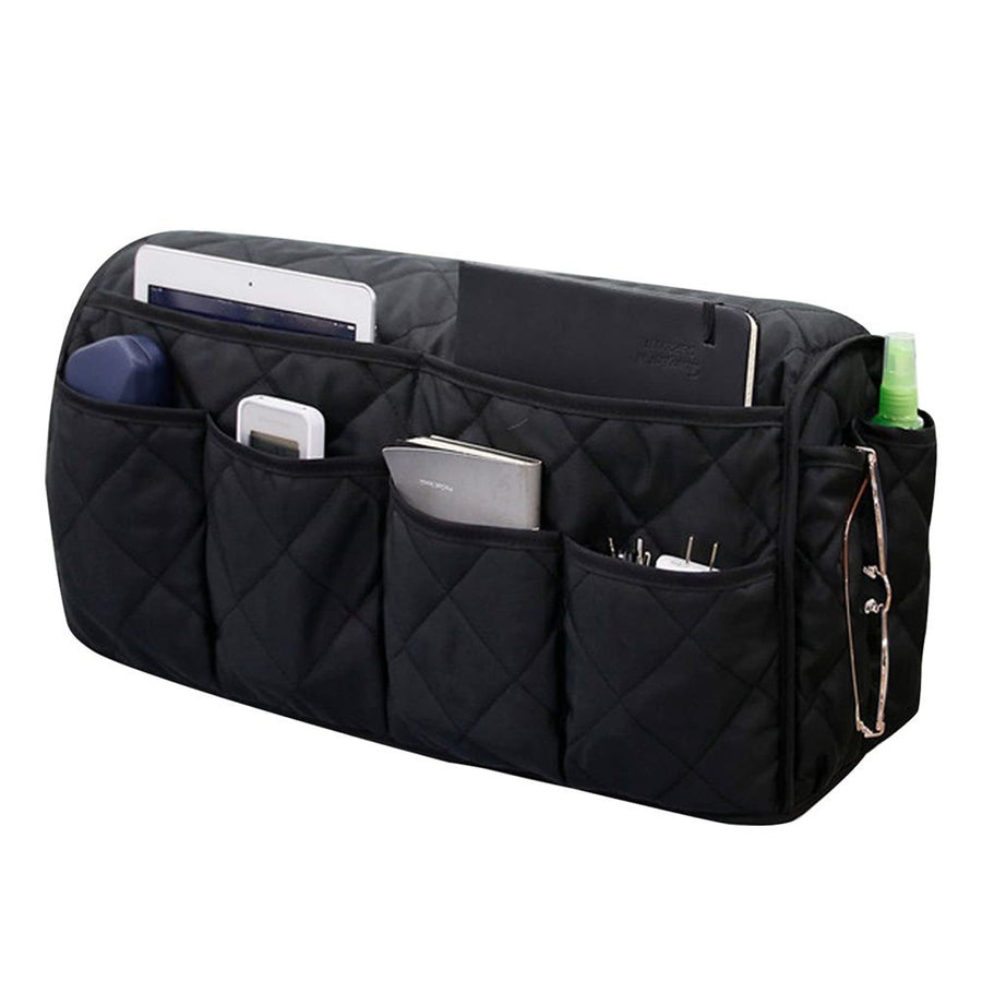 Sofa Armrest Organizer,Couch Remote Control Holder with Pockets Non Slip Recliner Organizer for TV Remotes Caddy, Book, Magazines