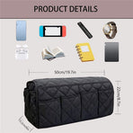 Sofa Armrest Organizer,Couch Remote Control Holder with Pockets Non Slip Recliner Organizer for TV Remotes Caddy, Book, Magazines