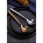 2 pack Stainless Steel Soup Ladle Spoon One Piece Design Restaurant Kitchen Cooking Flatware for Serving Soup Tone