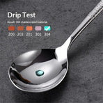 2 pack Stainless Steel Soup Ladle Spoon One Piece Design Restaurant Kitchen Cooking Flatware for Serving Soup Tone