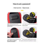 Wall Mount Key Lock Box with 4-Digit Combination Code - red Heavy-Duty Key Lock Holder, Weatherproof Outdoor Hide-a-Key Box for Home, Car, Office (Universal Fit)