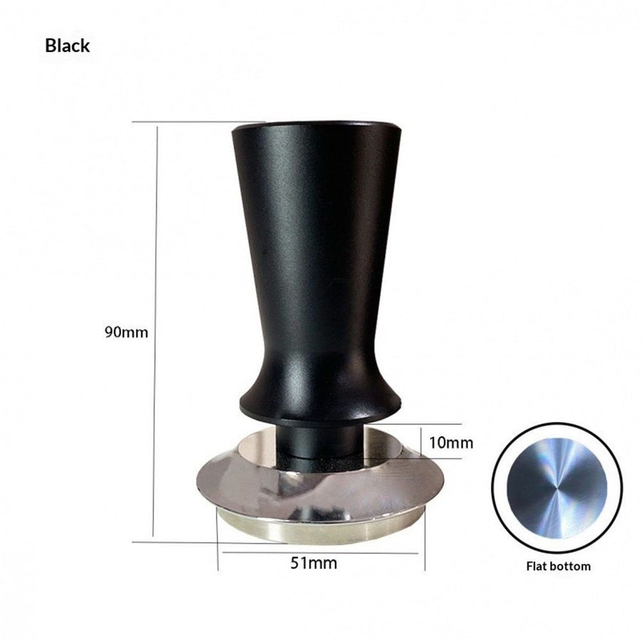 Espresso Hand Tamper, Premium Barista Coffee Tamper with Calibrated Spring, Stainless Steel Base Tamper Compatible with Espresso Machine (51mm, black)